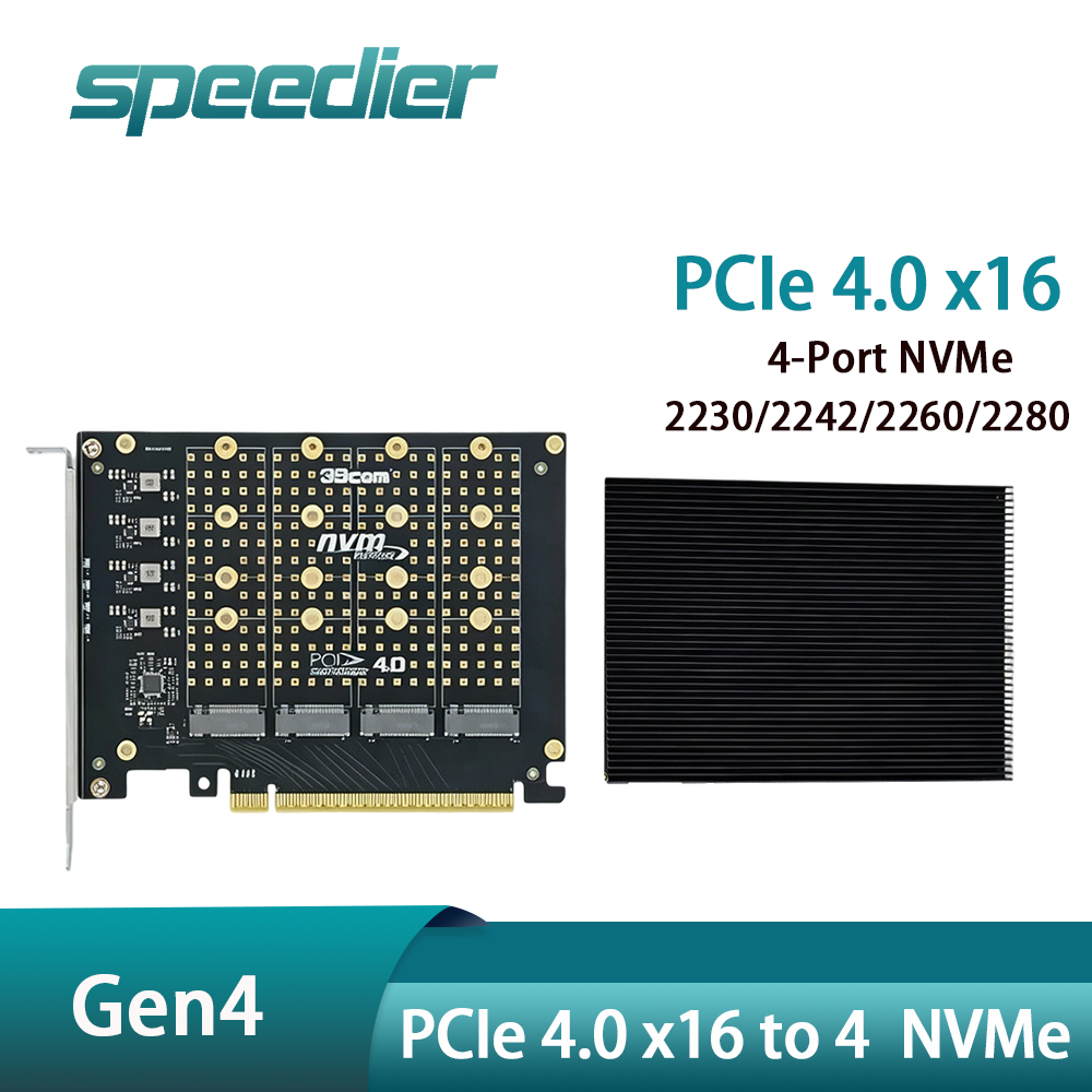 Quad M.2 Nvme Pcie Bifurcation Card - Scheda Adattatore PCIe 4.0 X16 a